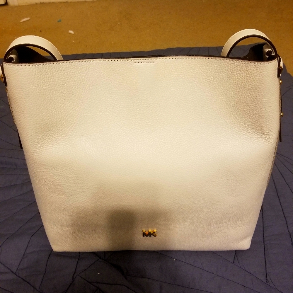 Michael Kors Large Leather Shoulder Bag Optice Whi